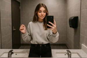 bathroom selfie captions